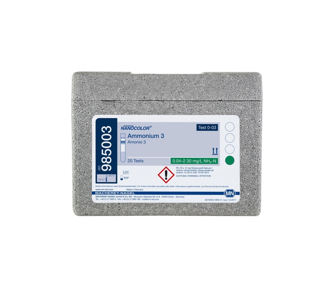 NANOCOLOR® Ammono 3 - 0.04-2.30 mg/L NH4-N, 0.05-3.00 mg/L NH4+ - 20 TEST